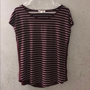 August Mist maroon short sleeve striped t-shirt